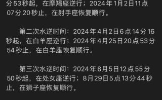 射手座的水逆什么时候结束