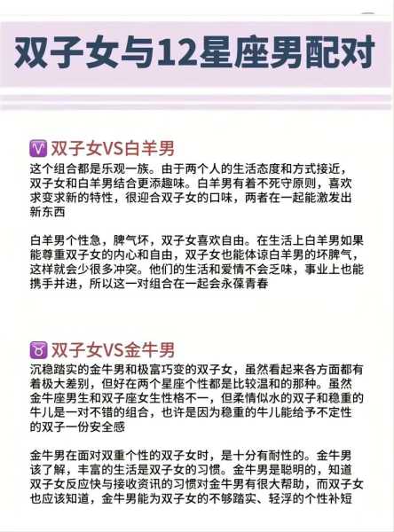 双子座与12星座的爱情故事