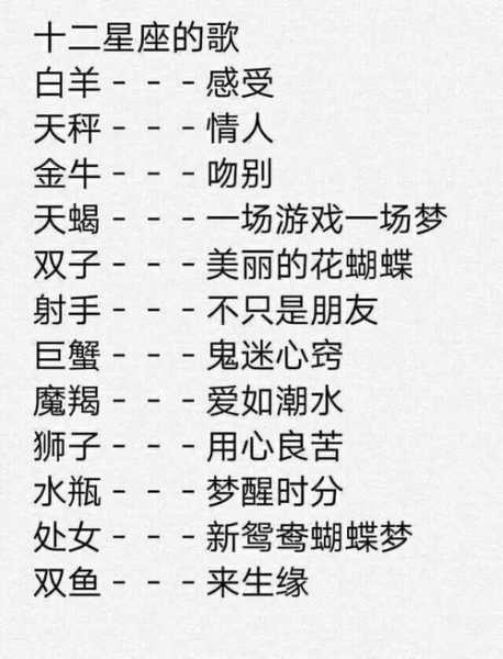 摩羯座的专属歌曲是什么歌名古风