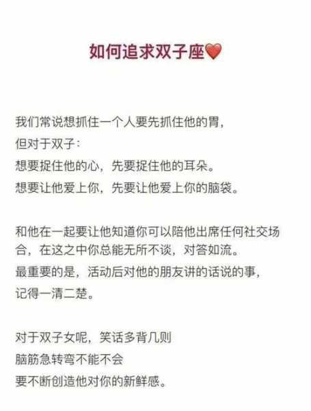 喜欢双子座女生怎么追